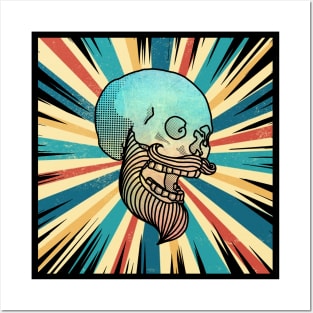Vintage Hipster Skull Posters and Art